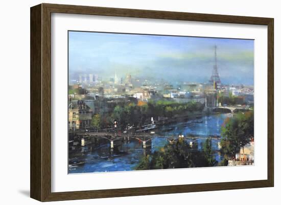 Paris Pedestrian Bridge-Mark Lague-Framed Art Print