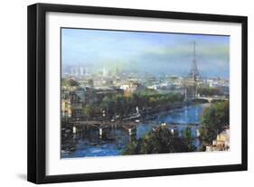 Paris Pedestrian Bridge-Mark Lague-Framed Art Print