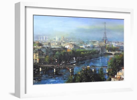 Paris Pedestrian Bridge-Mark Lague-Framed Art Print