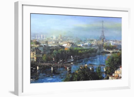 Paris Pedestrian Bridge-Mark Lague-Framed Art Print