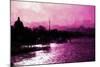 Paris Pink Sunset-Philippe Hugonnard-Mounted Giclee Print