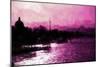 Paris Pink Sunset-Philippe Hugonnard-Mounted Giclee Print