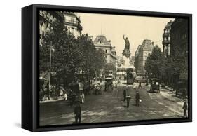 Paris Place Republique-null-Framed Stretched Canvas