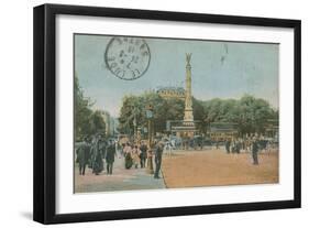 Paris - Pont Au Change and Place Du Chatelet. Postcard Sent in 1913-French Photographer-Framed Giclee Print