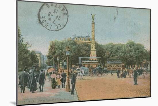 Paris - Pont Au Change and Place Du Chatelet. Postcard Sent in 1913-French Photographer-Mounted Giclee Print