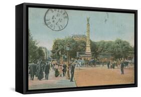 Paris - Pont Au Change and Place Du Chatelet. Postcard Sent in 1913-French Photographer-Framed Stretched Canvas