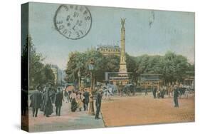 Paris - Pont Au Change and Place Du Chatelet. Postcard Sent in 1913-French Photographer-Stretched Canvas