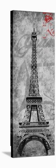 Paris Postal-Jace Grey-Stretched Canvas