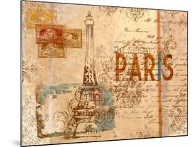 Paris Postcard-null-Mounted Art Print