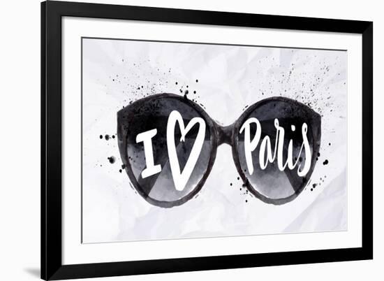 Paris Poster Sun Glasses-anna42f-Framed Art Print