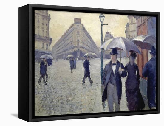 Paris, Rainy Day-Gustave Caillebotte-Framed Stretched Canvas