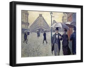 Paris, Rainy Day-Gustave Caillebotte-Framed Giclee Print