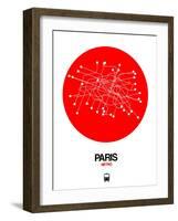 Paris Red Subway Map-NaxArt-Framed Art Print