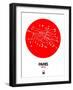 Paris Red Subway Map-NaxArt-Framed Art Print