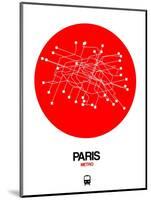 Paris Red Subway Map-NaxArt-Mounted Art Print