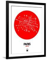 Paris Red Subway Map-NaxArt-Framed Art Print