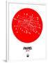 Paris Red Subway Map-NaxArt-Framed Art Print