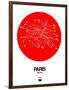 Paris Red Subway Map-NaxArt-Framed Art Print