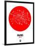 Paris Red Subway Map-NaxArt-Framed Art Print