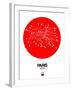 Paris Red Subway Map-NaxArt-Framed Art Print