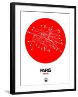 Paris Red Subway Map-NaxArt-Framed Art Print