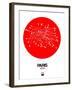 Paris Red Subway Map-NaxArt-Framed Art Print