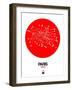 Paris Red Subway Map-NaxArt-Framed Art Print