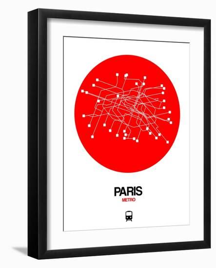 Paris Red Subway Map-NaxArt-Framed Art Print