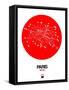 Paris Red Subway Map-NaxArt-Framed Stretched Canvas