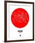 Paris Red Subway Map-NaxArt-Framed Art Print