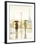 Paris Red Umbrella - Golden-Robert Canady-Framed Giclee Print