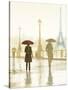 Paris Red Umbrella - Golden-Robert Canady-Stretched Canvas