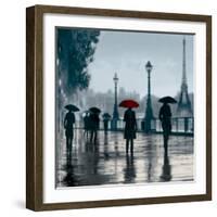Paris Red Umbrella-Robert Canady-Framed Giclee Print