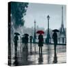 Paris Red Umbrella-Robert Canady-Stretched Canvas