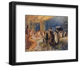 Paris Restaurant Soiree-null-Framed Art Print