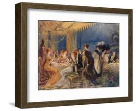 Paris Restaurant Soiree-null-Framed Art Print