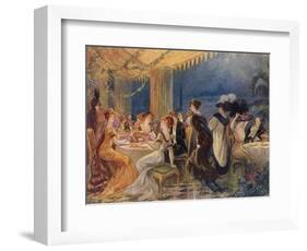 Paris Restaurant Soiree-null-Framed Art Print