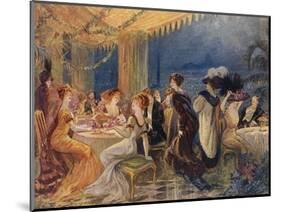 Paris Restaurant Soiree-null-Mounted Art Print