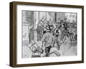 Paris Riot Church Raid-Frank Craig-Framed Art Print