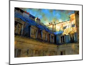 Paris Roof in Blue, France-Nicolas Hugo-Mounted Giclee Print