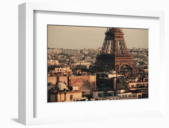 Paris Rooftop View Skyline and Eiffel Tower in France.-Songquan Deng-Framed Photographic Print