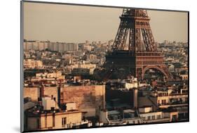 Paris Rooftop View Skyline and Eiffel Tower in France.-Songquan Deng-Mounted Photographic Print