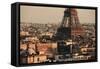Paris Rooftop View Skyline and Eiffel Tower in France.-Songquan Deng-Framed Stretched Canvas