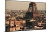 Paris Rooftop View Skyline and Eiffel Tower in France.-Songquan Deng-Mounted Photographic Print