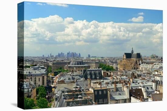 Paris Rooftop View with City Skyline.-Songquan Deng-Stretched Canvas