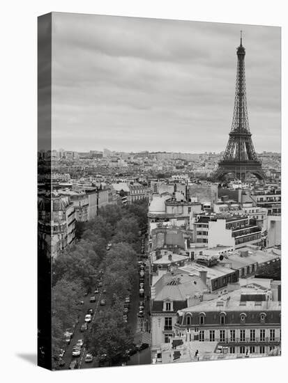 Paris Rooftops - Monochrome-Joseph Eta-Stretched Canvas