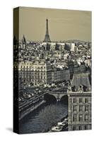 Paris Rooftops-Sabri Irmak-Stretched Canvas