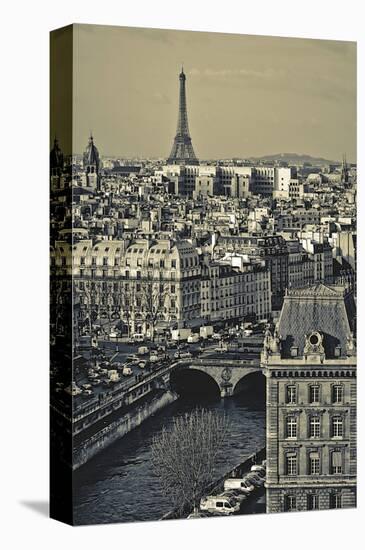 Paris Rooftops-Sabri Irmak-Stretched Canvas