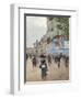 Paris, Rue du Havre, by Jean Beraud, 1882, French painting,-Jean Beraud-Framed Art Print