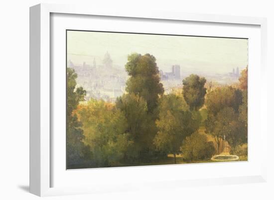 Paris Seen from the Heights of Belleville, C.1830-Pierre Etienne Theodore Rousseau-Framed Giclee Print